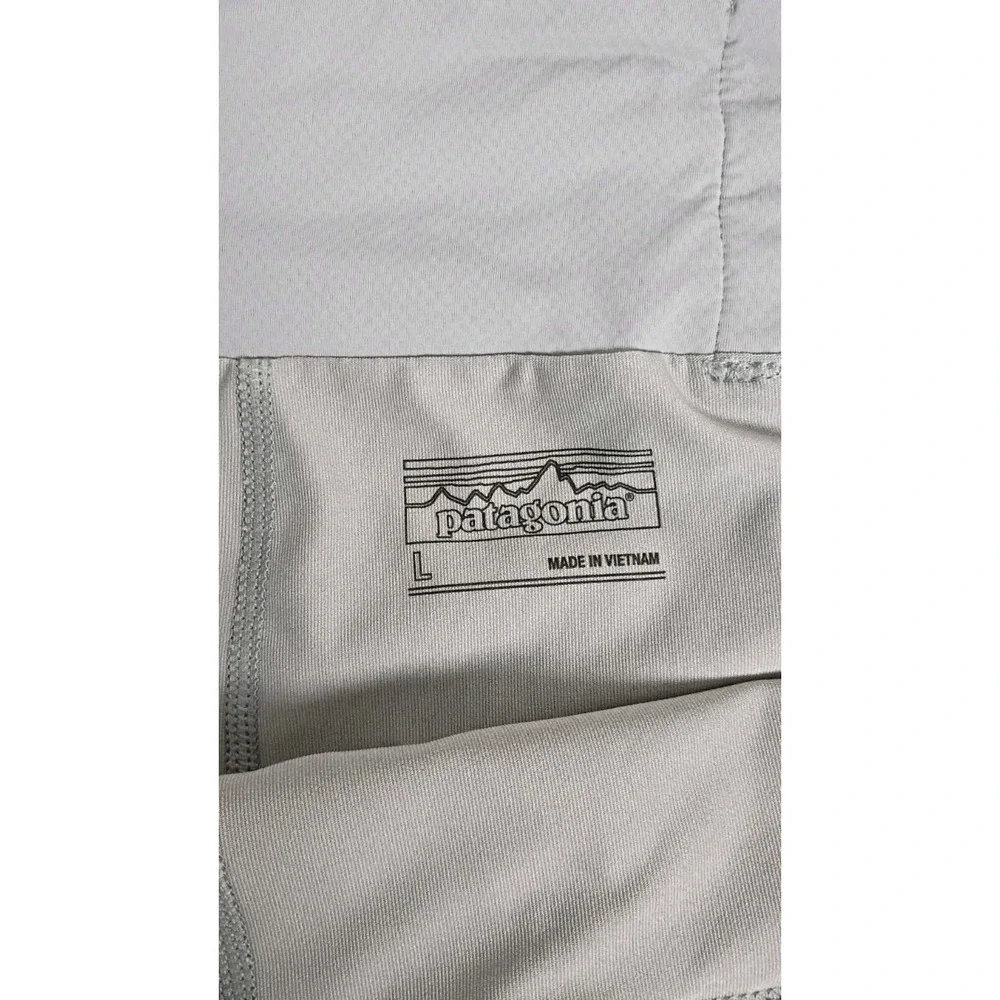 Patagonia Strider Skort Tech Fitz Roy Trout Log Adjustable Cinch Sides Gray Sz L